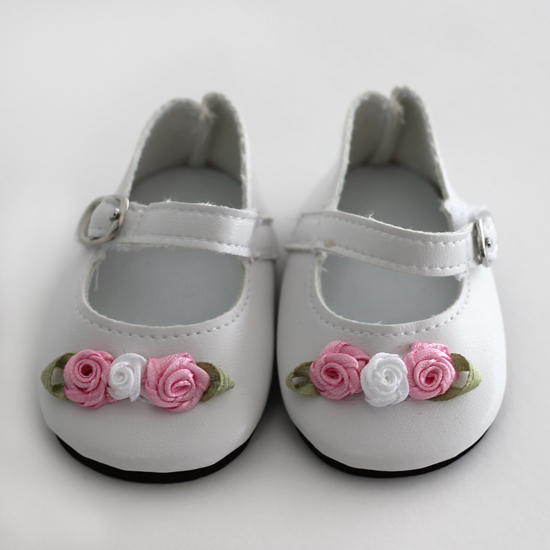 Обувь для кукол туфельки (балетки) 7,5 см - Белые