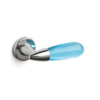 Ручка Olivari Aurora M164. хром поилрованный+голубое прозрачное муранское стекло
