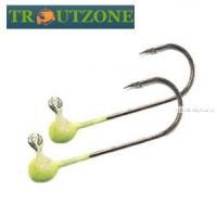 Джиг головка Trout Zone с бородкой №2 / 0,3 гр / упаковка 5 шт / цвет: Chartreuse