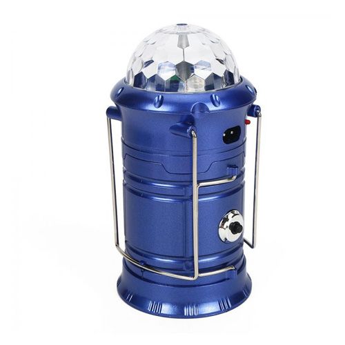 Складной кемпинговый фонарь с диско-шаром 4 в 1, 19 см: цвет - синий.