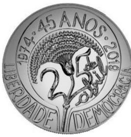 45 лет Революции гвоздик - 25 апреля 1974 5 евро Португалия 2019