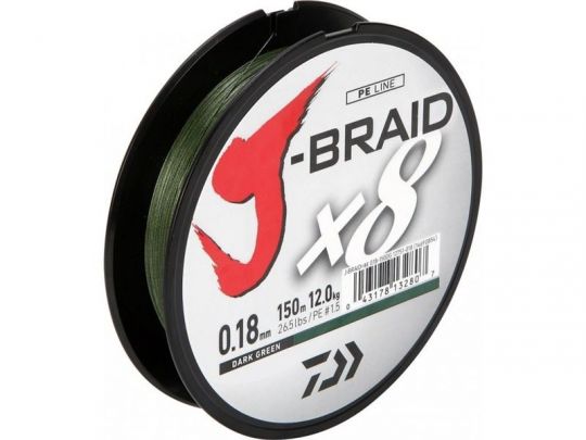 Шнур плетеный DAIWA J-Braid X8 150 м зеленый
