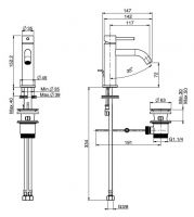 Fima - carlo frattini Spillo Tech смеситель для раковины F3031XSG схема 1
