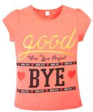 Футболка для девочки с надписью Good BYE коралловая