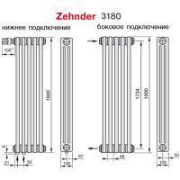 Zehnder 3180 (размер и подключения)