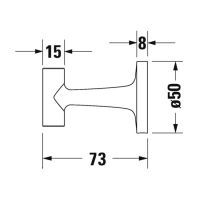 Duravit  Starck T 9929 настенный крючок для ванной комнаты схема 2
