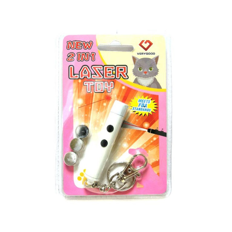 Игрушка Для Кошек Со Светящимся LED-Лучом Laser Toy, Цвет Белый