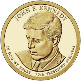35-й президент США - Джон Ф. Кеннеди. 1 доллар США 2015 года