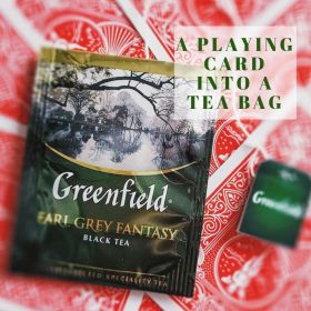 Карточный трюк "Игральная карта в чайный пакетик" Turn a Playing card into a Tea Bag by Gimmick STUDIOS