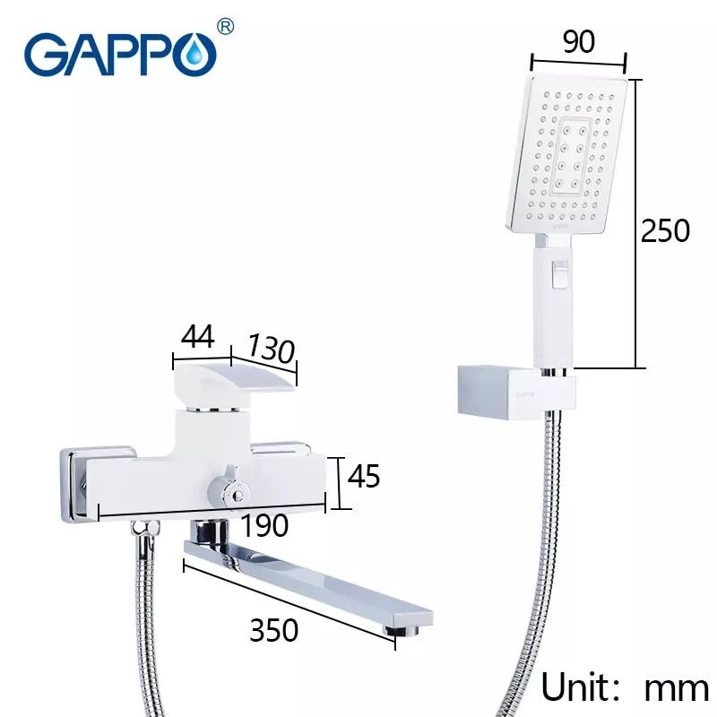 Gappo Jacob G2207-7 Смеситель для ванны (белый/хром)