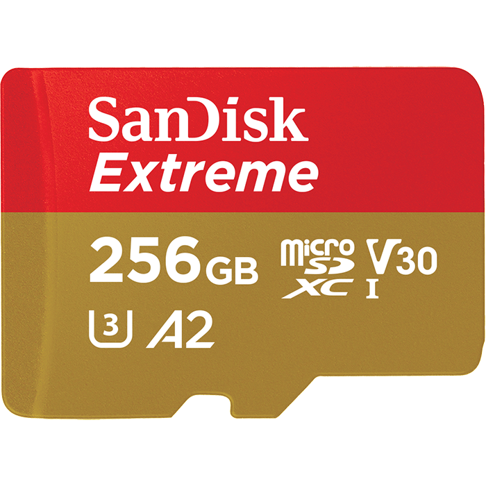 Карта памяти SanDisk Extreme microSDXC UHS-I Class 10 U3 A1 V30 256 GB + SD адаптер