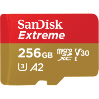 Карта памяти SanDisk Extreme microSDXC UHS-I Class 10 U3 A1 V30 256 GB + SD адаптер