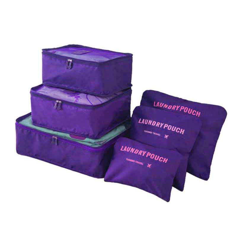Набор Дорожных Сумок Для Путешествий Laundry Pouch, 6 Шт, Цвет Сиреневый