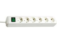 Удлинитель Brennenstuhl Eco-Line 6 розеток; 1,5 м. кабель H05VV-F 3G1,5; белый; с выключателем (1159520015)