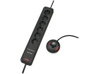 Удлинитель Brennenstuhl Eco-Line Comfort Switch с дистанционной кнопкой; 6 розеток; 2 метра, кабель H05VV-F 3G1,5; черный (1159450616)