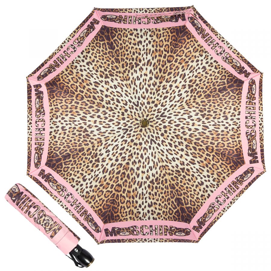 Зонт складной Moschino 8138-OCN Leo Bear Pink