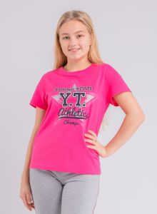 Р101444 Футболка ярко-розовая на девочку подростка Свитанак