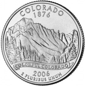 25 центов США 2006г - КОЛОРАДО, VF - Серия Штаты и территории