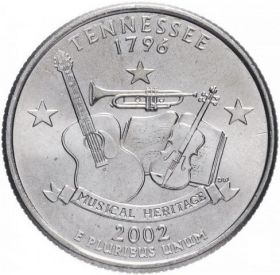 25 центов США 2002г - ТЕНЕССИ, VF - Серия Штаты и территории