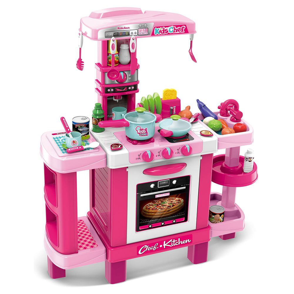 008-938 Кухня детская игровая интерактивная с микроволновкой, кофемашиной, тостером