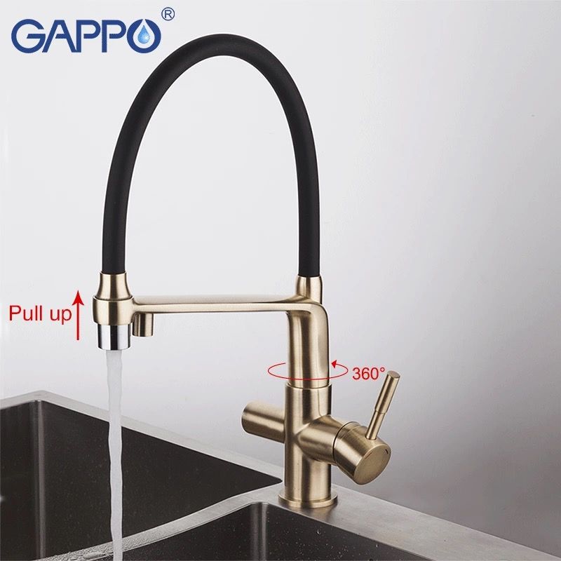 Gappo G4398-8 Смеситель для кухни с гибким изливом (bronze)
