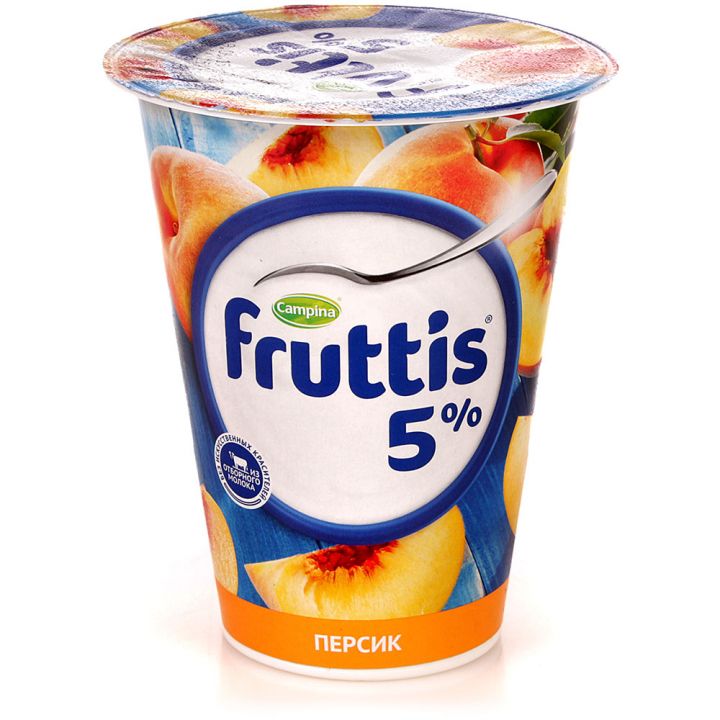 Продукт йогуртный Фруттис Сливочное лакомство 5% персик 290гр. ООО Кампина