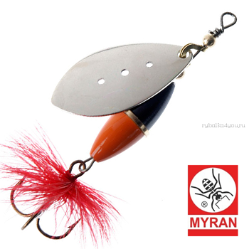 Блесна вертушка Myran Wipp Orange Svart 10гр / цвет: Silver 6443-01
