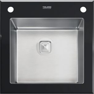 Комбинированная мойка TOLERO CERAMIC GLASS (нержавеющая сталь и стекло) TG-500 (черный)