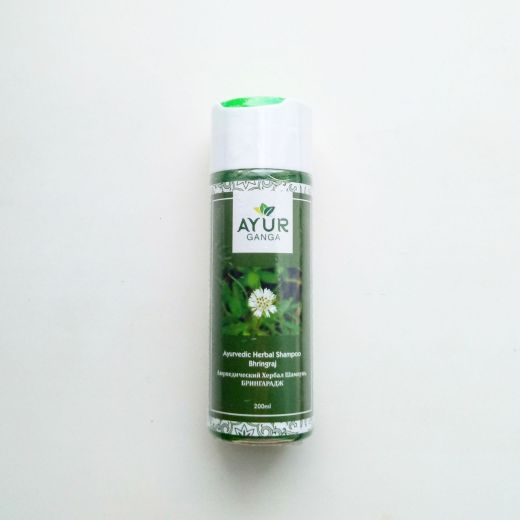 Шампунь аюрведический травяной Брингарадж | Ayurvedic Herbal Shampoo Bhringraj | 200 мл | AyurGanga