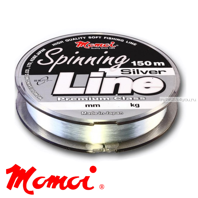 Леска монофильная Momoi Spinning Line Silver 100 м / цвет: серебрянный