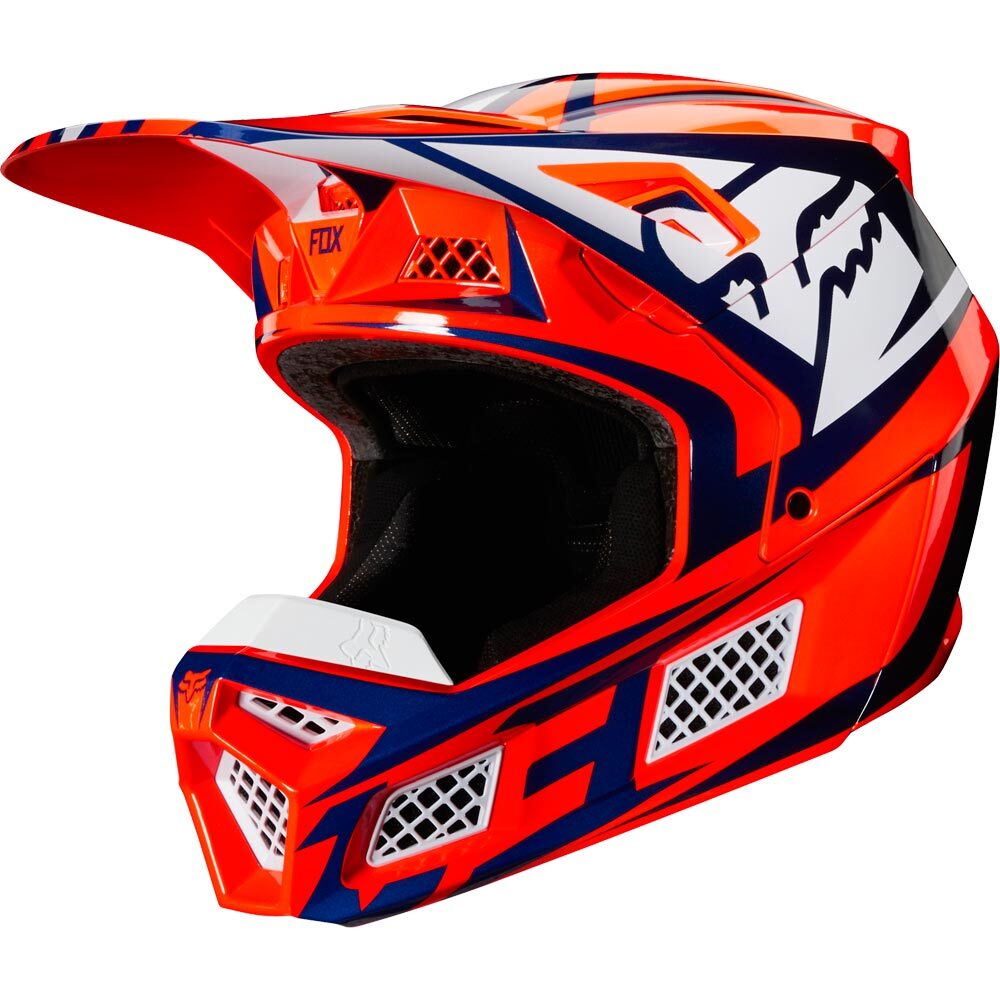 Fox V3 Idol Orange/Blue шлем, оранжево-синий