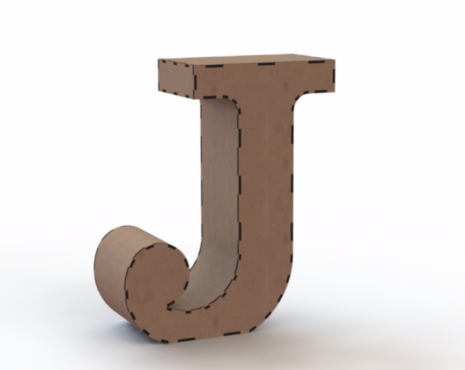 Объемная буква J