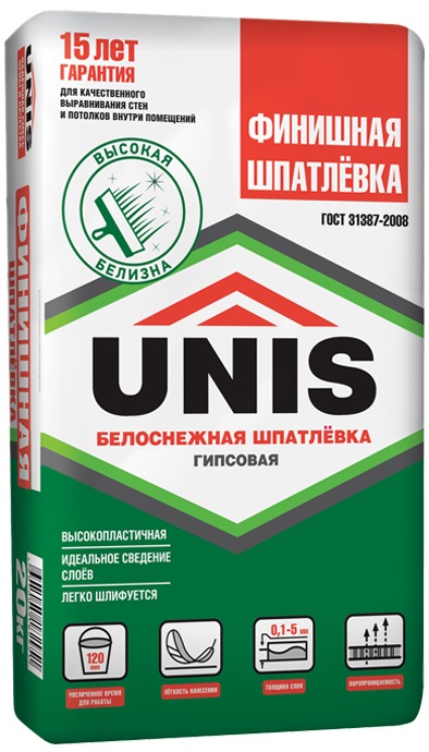 Шпатлёвка UNIS (Юнис) гипсовая  20кг