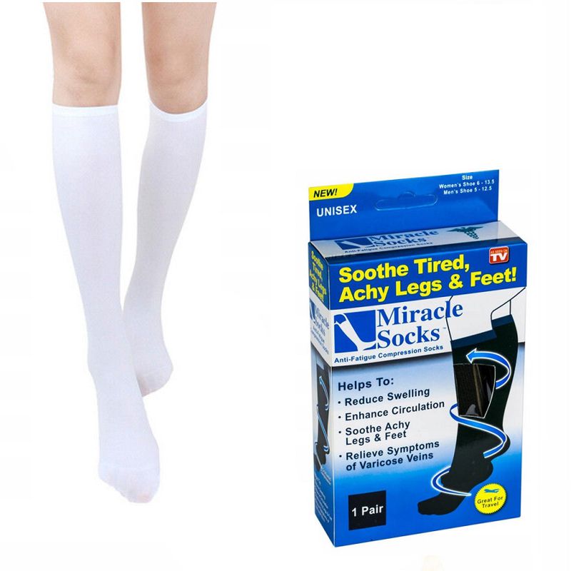 Компрессионные Гольфы Miracle Socks, Размер L/Xl, Цвет Белый