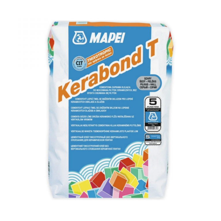 KERABOND T (Керабонд Т) клей на цементной основе для керамической плитки без вертикального оползания "MAPEI" (белый) - 25кг