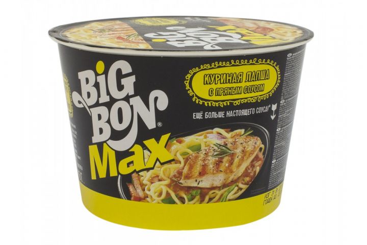 Лапша BigBon курица с пряным соусом 95г (Ведро)