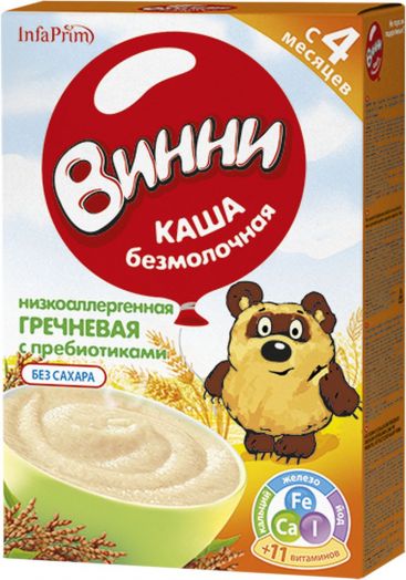 Каша Винни 200г Безмолочная гречневая д/дет.старше 4мес.