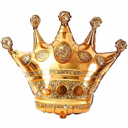 Шар (34''/86 см) Фигура, Корона, Золото, 1 шт.
