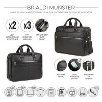 Вместительная деловая сумка BRIALDI Munster (Мюнстер) relief black