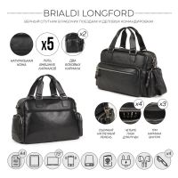 Вместительная деловая сумка BRIALDI Longford (Лонгфорд) relief black