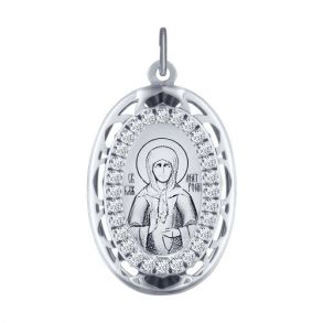 Серебряная иконка «Святая блаженная Матрона Московская» 94100243 SOKOLOV