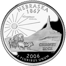 25 центов США 2006г - Небраска, UNC - Серия Штаты и территории D