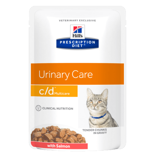 Консервы Hill's prescription Dietc/d Multicare Feline with Salmon паучи C/D для кошек при профилактике МКБ с лососем (кусочки в соусе) 85 гр