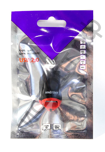 Картридер Smartbuy 711, USB 2.0 - MicroSD, красный (SBR-711-R)