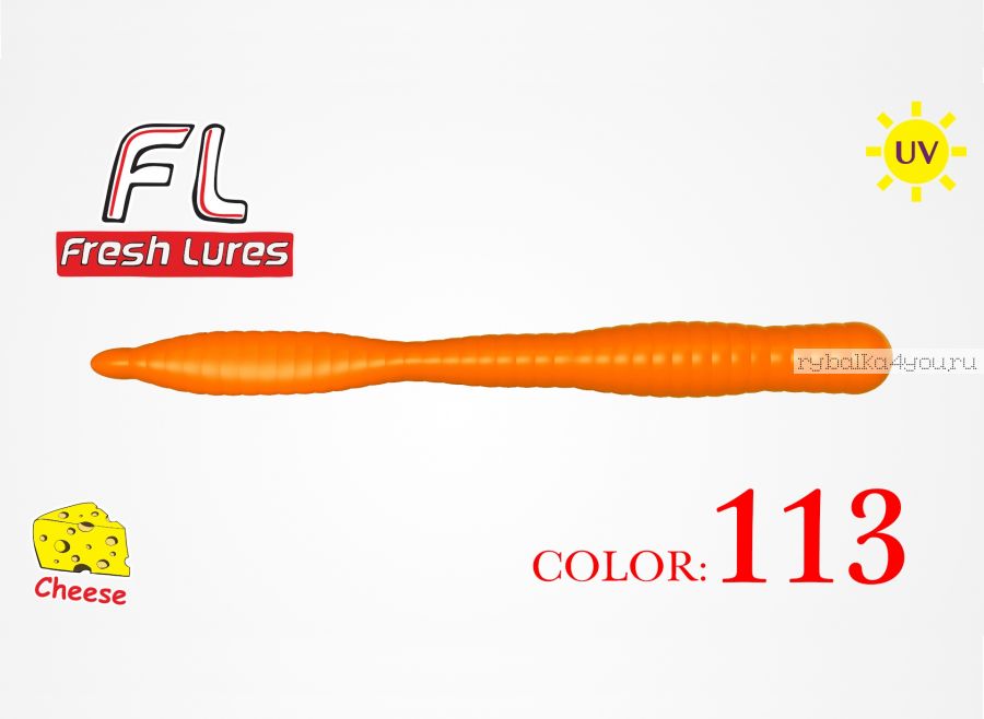 Мягкие приманки Fresh Lures Flat Worm 3,1'' 77 мм / 1,16 гр / упаковка 7 шт / цвет: 113  / сыр