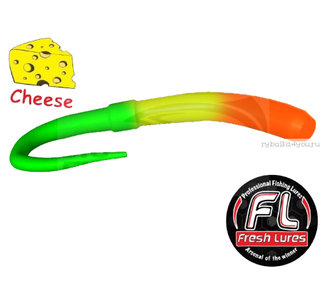 Мягкие приманки Fresh Lures Flip Worm 3,1'' 77 мм / 1,16 гр / упаковка 10 шт / цвет: 409 
 / сыр
