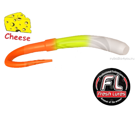 Мягкие приманки Fresh Lures Flip Worm 3,1'' 77 мм / 1,16 гр / упаковка 10 шт / цвет: 411  / сыр