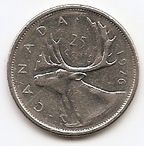 25 центов Канада 1976 (регулярный выпуск)
