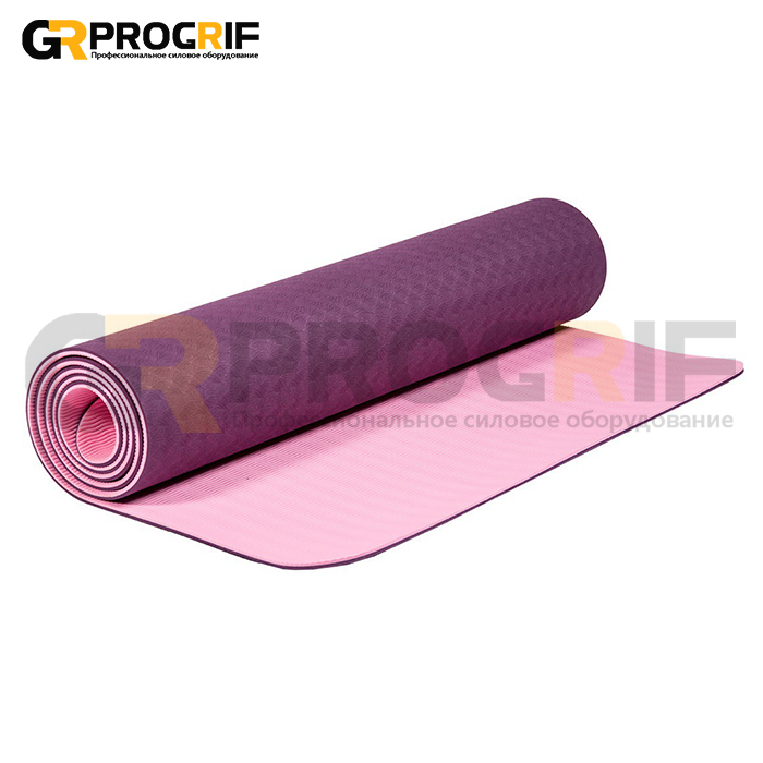 Коврик для йоги и фитнеса 6 мм (фиолетово-розовый):
