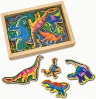 Деревянные игрушки динозавры на магнитах